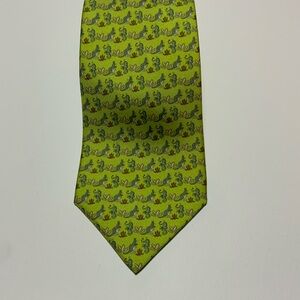 🪸 Hermès Paris Green Seahorse Print Silk Tie 🪸